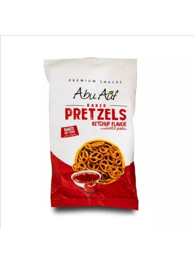 أبو عوف بريتزل مخبوز بنكهة الكاتشب – 15 عبوة × 70 جم | وجبة خفيفة مقرمشة - Image 1